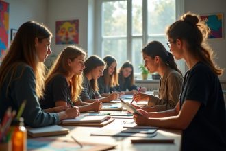 Étudiants présentant leurs projets créatifs lors d'un jury d'examen