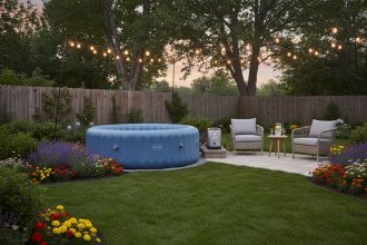 Spa de qualité avec jets d'eau et éclairage intégré