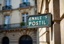 Panneau vintage de Paris avec ancien code postal