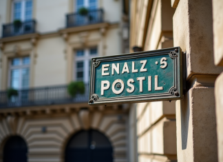 Panneau vintage de Paris avec ancien code postal
