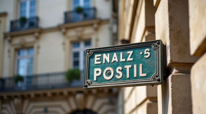 Panneau vintage de Paris avec ancien code postal