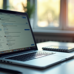 Comment gérer efficacement les messages reçus sur Wannonce : conseils et astuces Bureau moderne avec ordinateur portable lumineux et bloc-notes