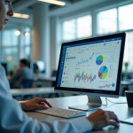 La messagerie de l’Inrae, un outil clé pour la recherche Chercheur dans un bureau moderne avec écran d'email et graphiques