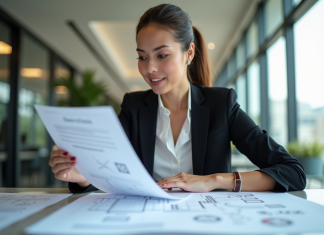 Définition et utilité des ACM : Tout savoir sur les Attestations de Conformité Matérielle Femme d'affaires confiante examinant des documents officiels