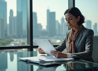 Tirer profit d’un Unscheduled interchange : est-ce possible ? Femme d'affaires en costume gris dans un bureau moderne