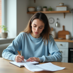 Gérer ses finances : astuces pratiques pour maîtriser son budget Jeune femme en train de gérer ses finances à la maison
