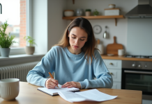 Gérer ses finances : astuces pratiques pour maîtriser son budget Jeune femme en train de gérer ses finances à la maison