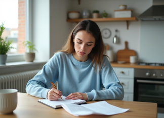 Gérer ses finances : astuces pratiques pour maîtriser son budget Jeune femme en train de gérer ses finances à la maison