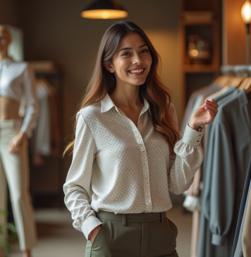 Femme élégante dans une boutique de mode moderne