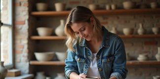 Les expériences à vivre à Paris grâce aux bons cadeaux d’ateliers Jeune femme façonnant un vase en argile dans un atelier parisien