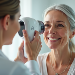 Rajeunissement cutané : les technologies qui font la différence Femme mature souriante lors d'un soin visage avec un appareil moderne