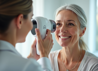 Rajeunissement cutané : les technologies qui font la différence Femme mature souriante lors d'un soin visage avec un appareil moderne