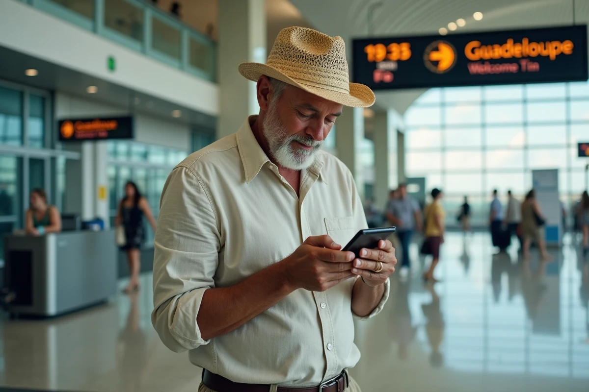 Homme âgé vérifiant son téléphone à l