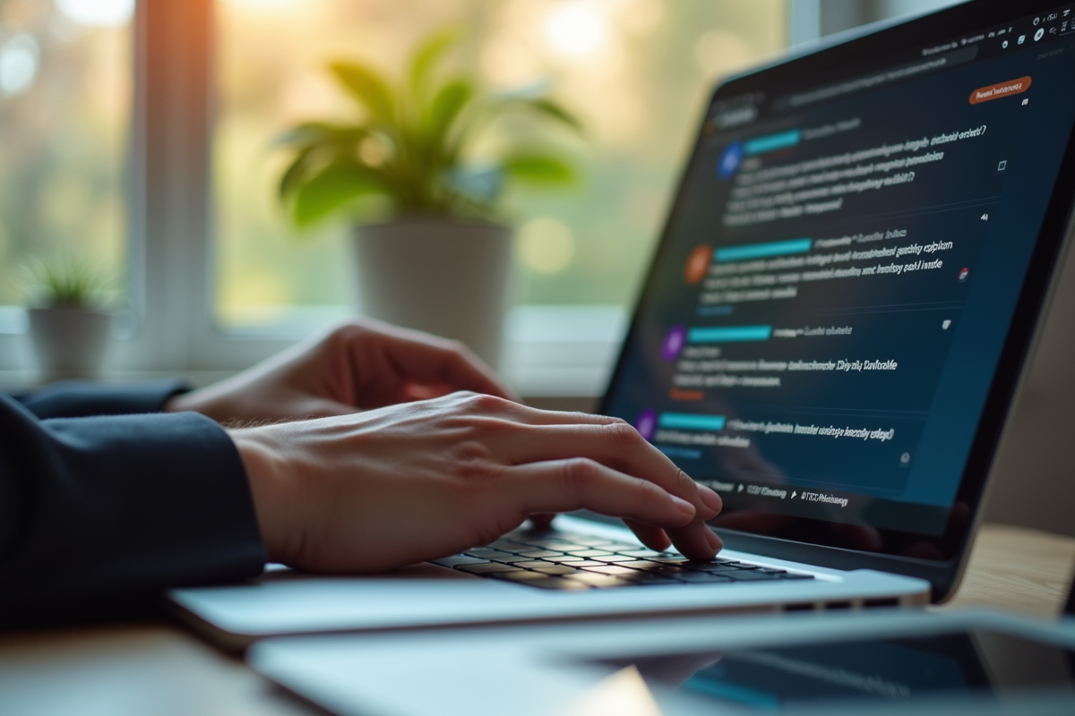 Mains tapant sur un clavier d
