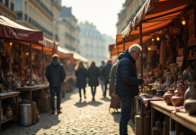 Marché aux puces Clignancourt au matin ambiance vintage