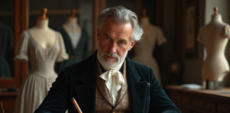 Histoire de la mode : Découvrez le premier créateur de mode au monde ! Homme élégant dessinant des modèles de mode au XIXe siècle