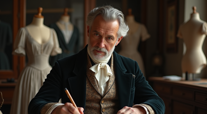 Histoire de la mode : Découvrez le premier créateur de mode au monde ! Homme élégant dessinant des modèles de mode au XIXe siècle