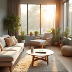 Salon lumineux dans un appartement moderne avec papiers de location