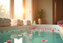Suite spa privée luxueuse à Paris avec jacuzzi et lumière naturelle