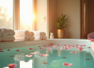 Suite spa privée luxueuse à Paris avec jacuzzi et lumière naturelle