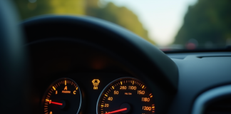 Tableau de bord de voiture avec voyant pression tire