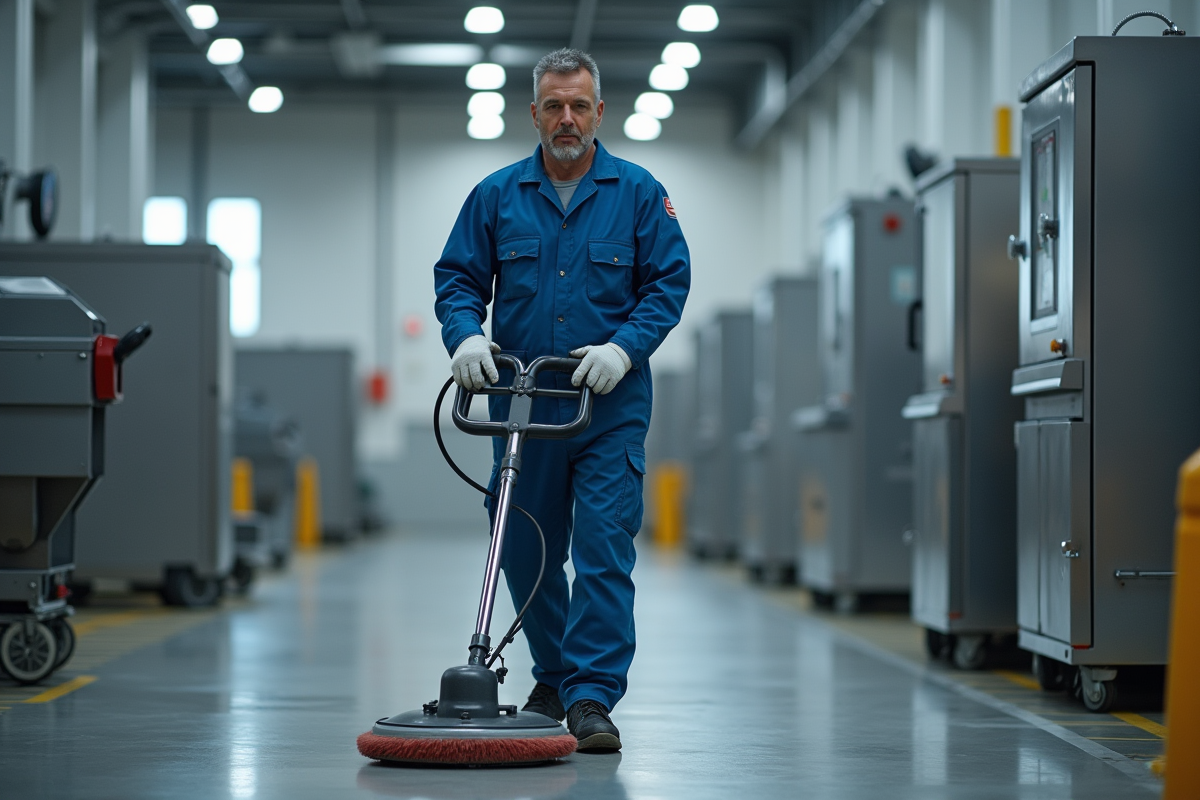 Technicien industriel en action dans une usine moderne